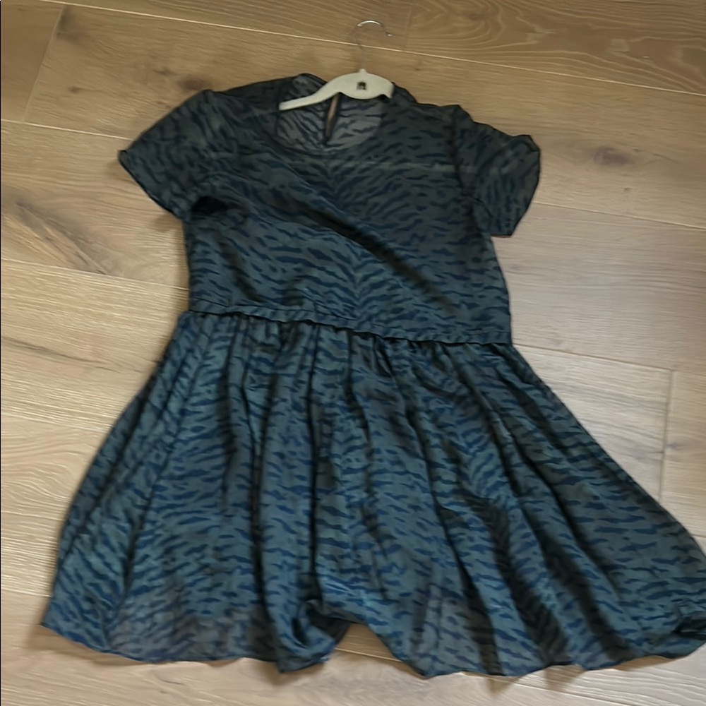 Navy and Black Patterned Dress